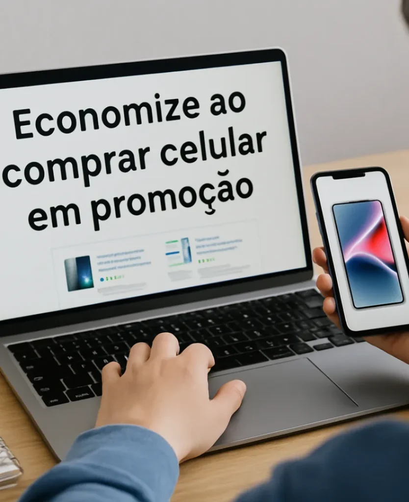 Pessoa pesquisando antes de comprar celular em promoção