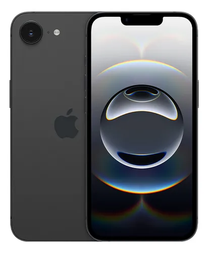 iPhone 16e 128GB modelo preto moderno parte traseira e tela.