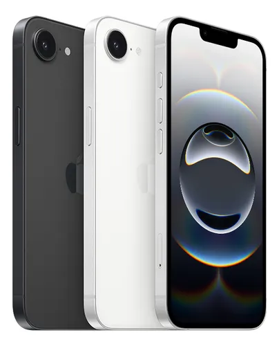 iPhone 16e 128GB modelo branco e preto parte traseira e tela